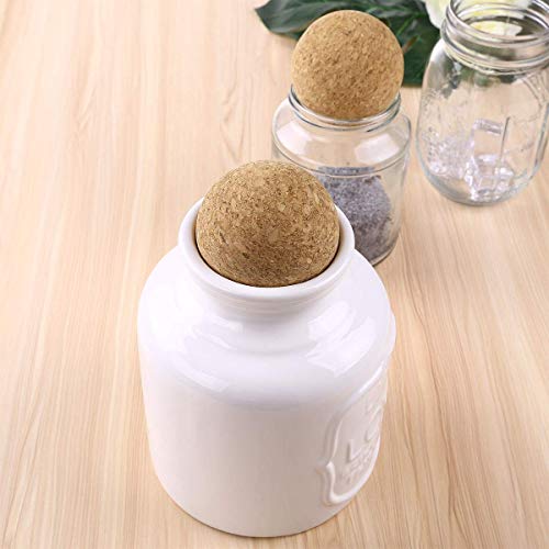 MUGLIO 3 inch Wine Cork Ball Wooden Cork Ball Stopper for Wine Decanter Carafe Bottle Replacement（2 Pcs)