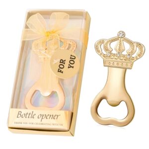 nc 24pcs crown bottle opener crown baby shower or wedding even birthday party gifts for guests, baby shower or gold wedding favors bridal shower favors,birthday decorations supplies (gold, 24)