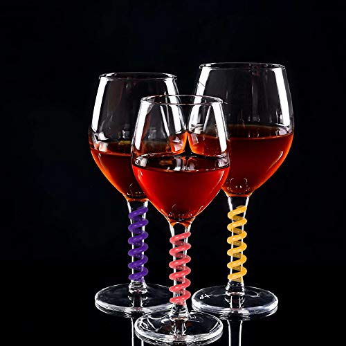 Jolbndcv 30 Pcs Silicone Drink Markers Wine Glass Charms Markers Drink Markers for Champagne Flutes Cocktails Martinis Wine Glass 3 Shape