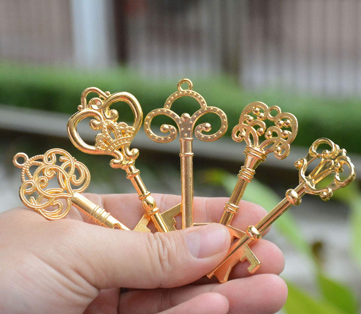 50 Pcs Gold Skeleton Key Beer Bottle Opener With 100 Pcs Thank You Card and 98 Feet Hemp Rope for Wedding Party Favors (50pcs Gold)