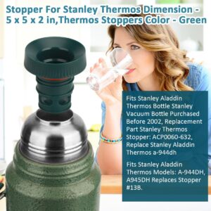 Parts Shop Replacement Thermos Stopper For Stanley Aladdin Vacuum Insulated Small Mouth Bottle ACP0060-632 Bottles Stopper #13B pre-2002 Production Replaces Parts No A-944DH A945DH