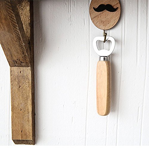 Bartender Bottle Openers, Beer Bottle Openers, Cider, Soft Drinks -Wood Handle Handheld (set of 6)