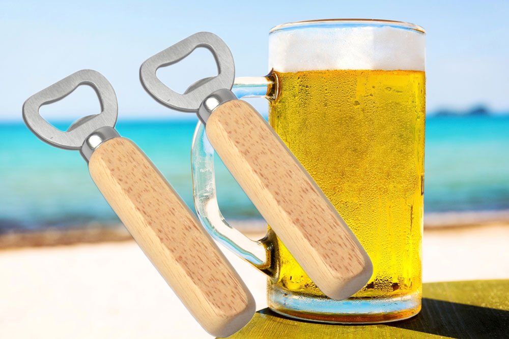 Bartender Bottle Openers, Beer Bottle Openers, Cider, Soft Drinks -Wood Handle Handheld (set of 6)