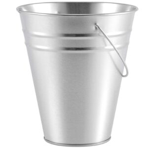 ZEONHAK 20 Pack 4.5 x 5 Inches Galvanized Metal Buckets with Handle, Multifunctional Metal Pails, Small Metal Bucket for Party, Plants, Wedding and Home Decorations, Vase, Candy, Silver