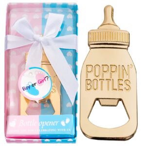 24Pack Baby Bottle Openers for Baby Shower Favors Gifts, Decorations Souvenirs, Poppin Bottles Openers with Gifts Box used for Guests Gender Reveal Party Favors (24, Blue and Pink)