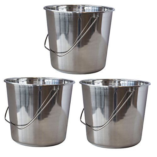 SSB422SET Large Stainless Steel Bucket Set – 3Piece