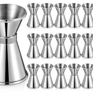 18 Pcs Double 1/2 & 1 oz Bar Jigger Stainless Steel Cocktail Jigger Shot Jigger Measuring Liquor Cup Bartender Supplies Measuring Jiggers Japanese Jigger for Bar Bartending Party