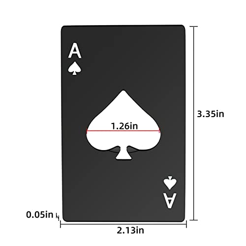 zoocm Poker Card Stainless Steel Flat 2 Pcs Beer Opener, Portable Ace of Spades Credit Card Size, Can Opener for Wedding Party Bar (Black), (MAN002)