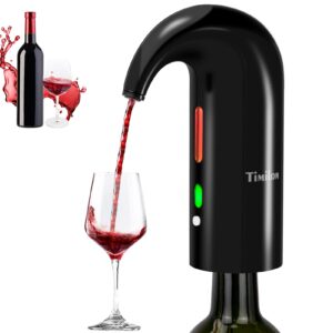 wine aerator electric pourer portable one-touch wine decanter multi-smart automatic filter wine dispenser with red-ray visible window & usb rechargeable for home, bar/travel