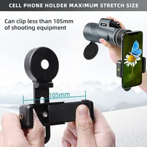 JLHT 40X60 Monocular Telescope High Power Monocular for Adults with Phone Adapter& Tripod& Hand Strap Low Night Vision Monocular Equipped with BAK4 Prism for Bird Watching Hunting Traveling Concert