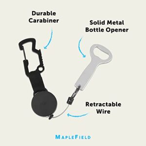 Retractable Bottle Opener with Carabiner Clip - Portable Cooler Bottle Opener Camping Accessories - Retractable Hand Strap Bottle Opener - Backpack Clip on Bottle Opener - Speed Beer Opener