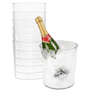 spec101 champagne ice bucket 6 pack - wine bottle chiller beverage tub clear plastic ice bucket wine buckets for parties