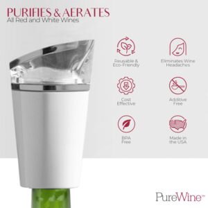 PureWine Phoenix Wine Purifier Removes Histamines & Sulfites, Reusable Wine Filter Aerates & Restores Taste - Starter Kit