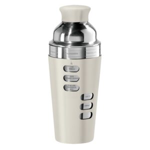 oggi dial a drink cocktail shaker-23oz stainless steel shaker, 8 recipes, stainless steel lid has built in strainer, ideal cocktail mixer, martini shaker, margarita shaker & more, stainless