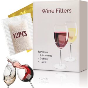 trobing wine filter 12 bags, removes sulfites histamines and tannin, all natural purifier filters