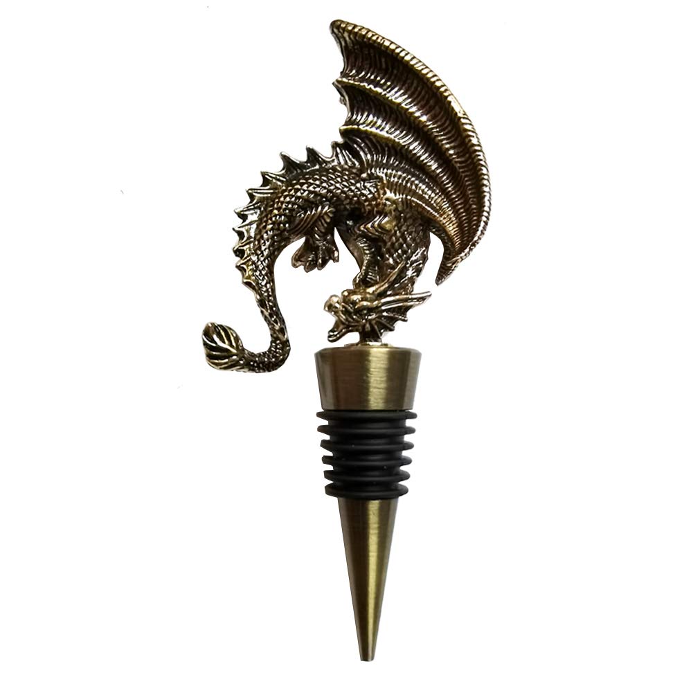 Dragon Wine Stoppers Gothic Metal Alloy Design Bottle Stopper for Dragon Gift Party Decorative