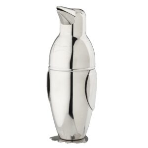 hic kitchen penguin cocktail shaker, 18/8 stainless steel, 18-ounce