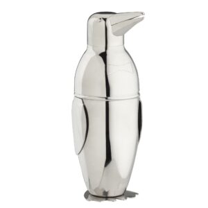 HIC Kitchen Penguin Cocktail Shaker, 18/8 Stainless Steel, 18-ounce