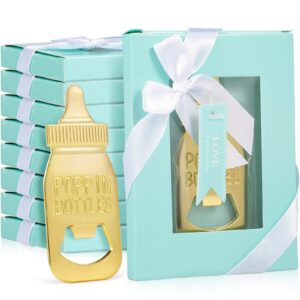 50 pieces baby shower bottle opener popping bottle opener baby shower favors feeder shaped bottle opener for guests baby shower souvenirs for baby shower wedding party favor decoration supplies (blue)