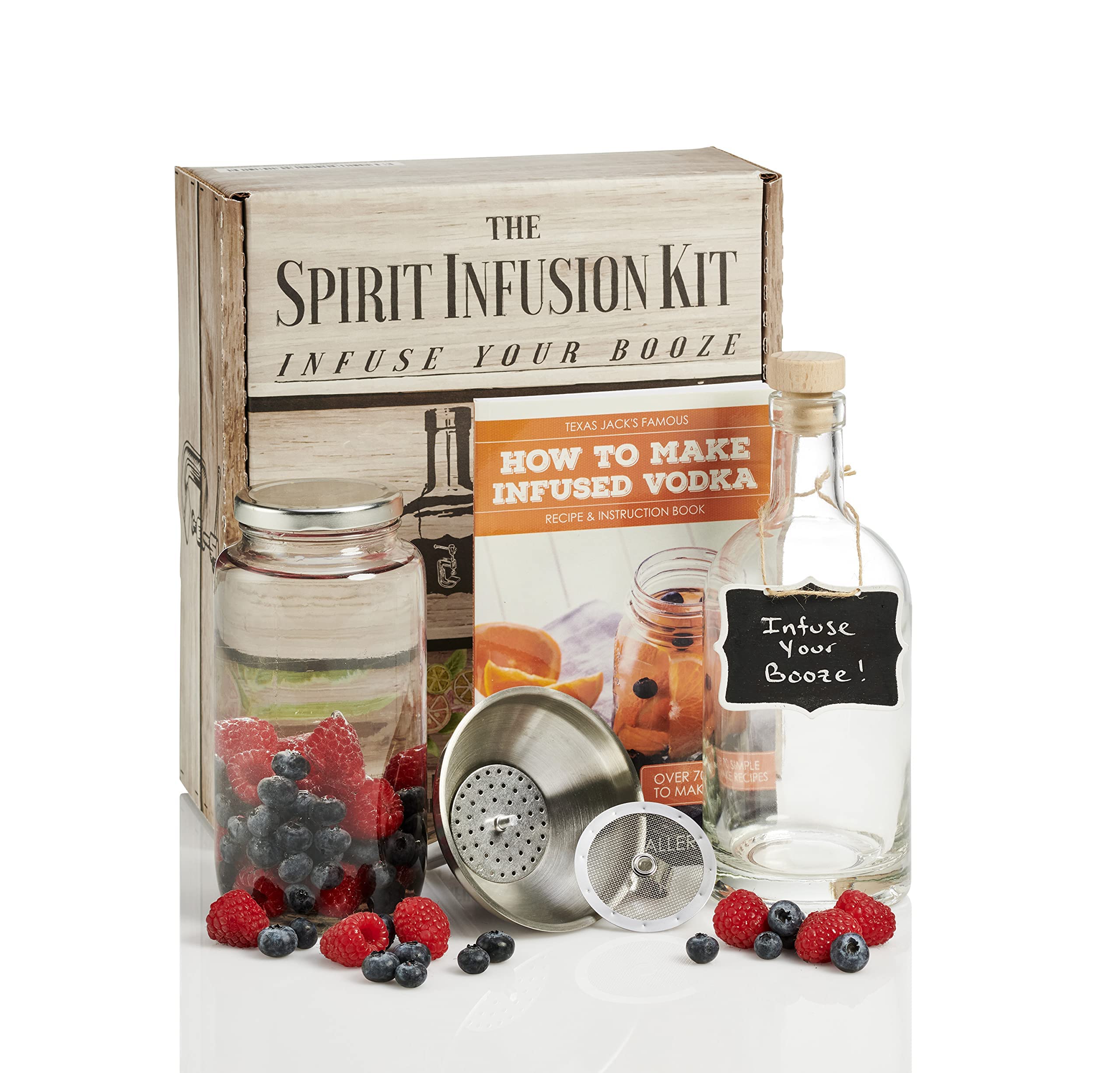 Spirit Infusion Kit - Infuse Your Booze - Alcohol Infusion Kit with Recipes to Make Over 70 Flavored Vodkas. This Liquor Infusion Kit Makes a Great Cocktail Gift!