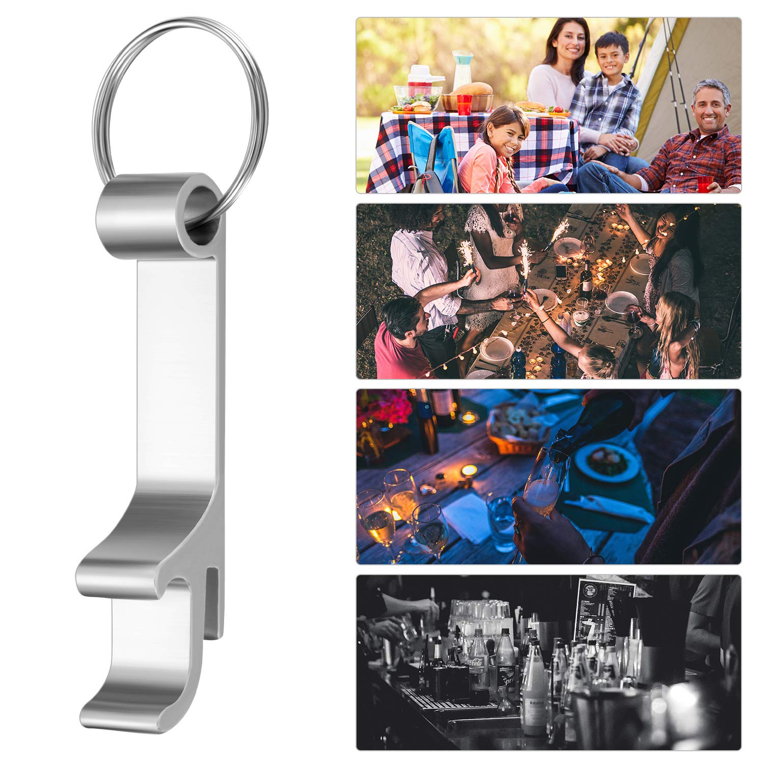 150 Pieces Metal Bottle Opener Split Key Ring Chain Keychain Bulk Aluminum Pocket Claw Bar Soda Beverage Beer Bottle Opener Personalized Wedding Party Favors Openers