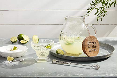 Mud Pie Lime and Salt Rimmer Margarita Set, Round, White