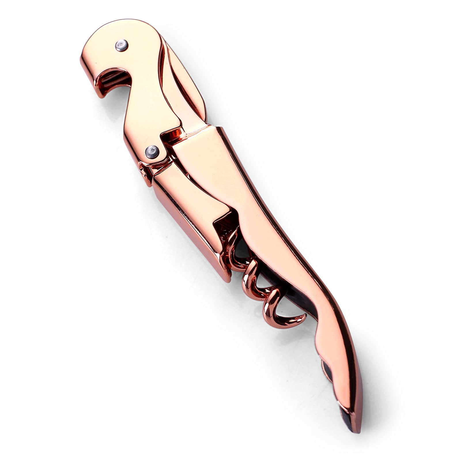 Drincarier Waiters Corkscrew Professional Waiter Corkscrew Wine openers,stainless steel Wine Key for Restaurant Waiters,Classic All-in-one Corkscrew, Bottle Opener and Foil Cutter (1Pack Rose Gold)…