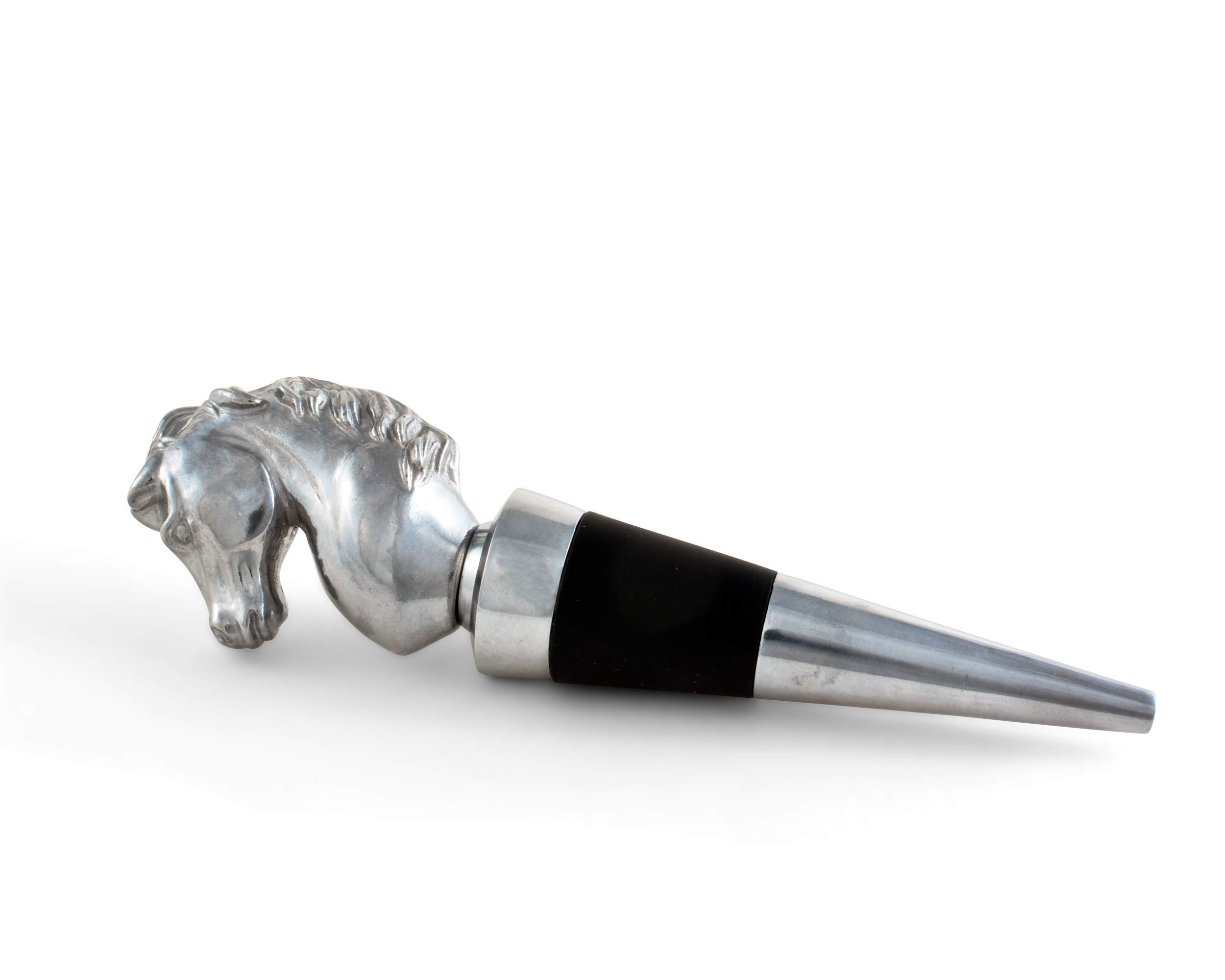 Arthur Court Designs Aluminum Horse Wine Bottle Stopper Topper 5 inch Tall