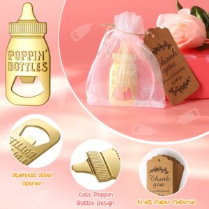 Popping Bottle Openers Baby Shower for Guests, 24PCS Cute Bottle Opener Souvenirs with Organza Bags and Thank You Tags for Theme Wedding Kids Birthday Party Favors