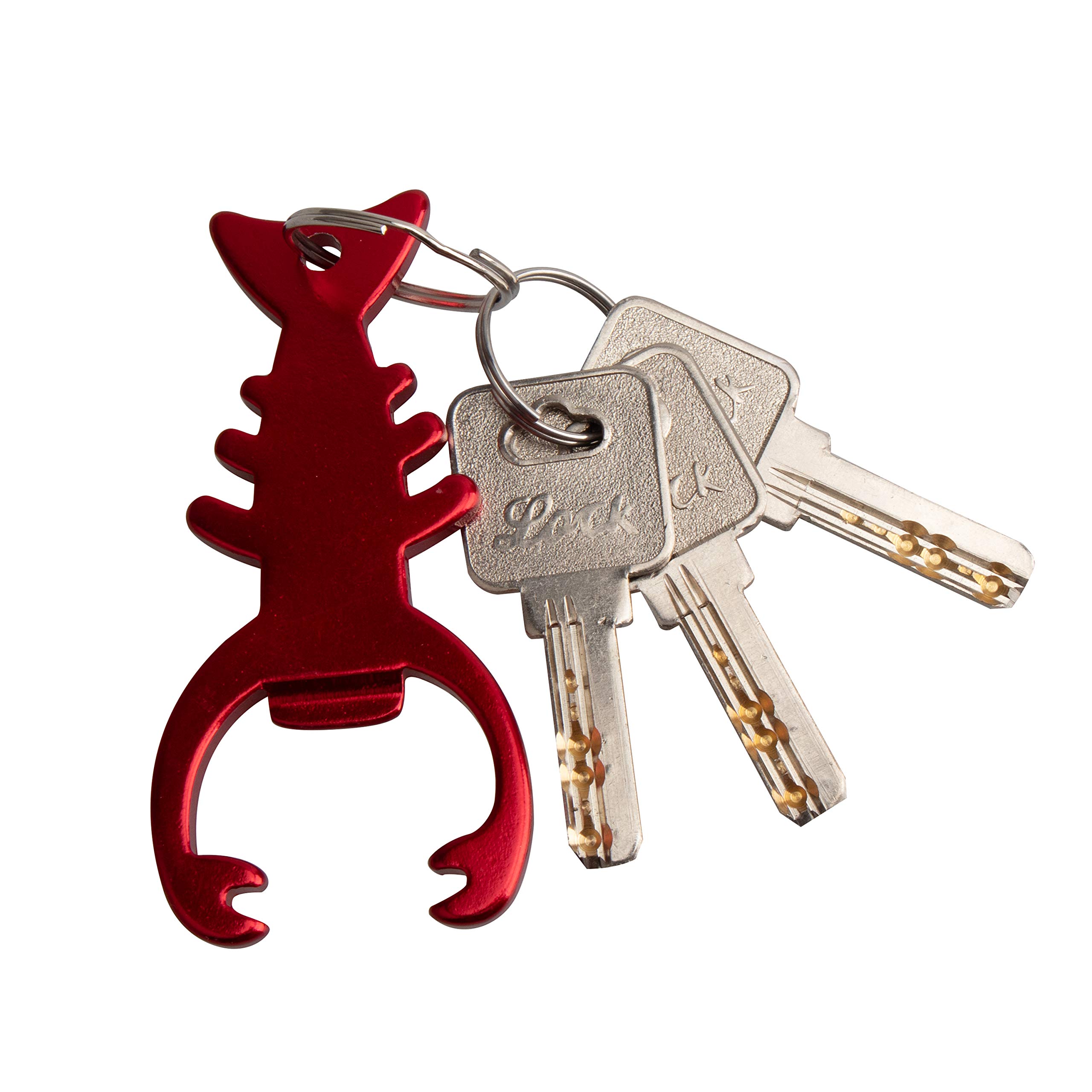 SWATOM Lobster Keychain Bottle Opener Beer Opener Tool Key Tag Chain Ring Accessories