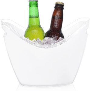 Yesland 3.5L Ice Buckets White Acrylic Drink Bucket Beverage Tub Wine Champagne Bucket - Storage Tub for Wine, Champagne or Beer Bottles Parties and Home Bar