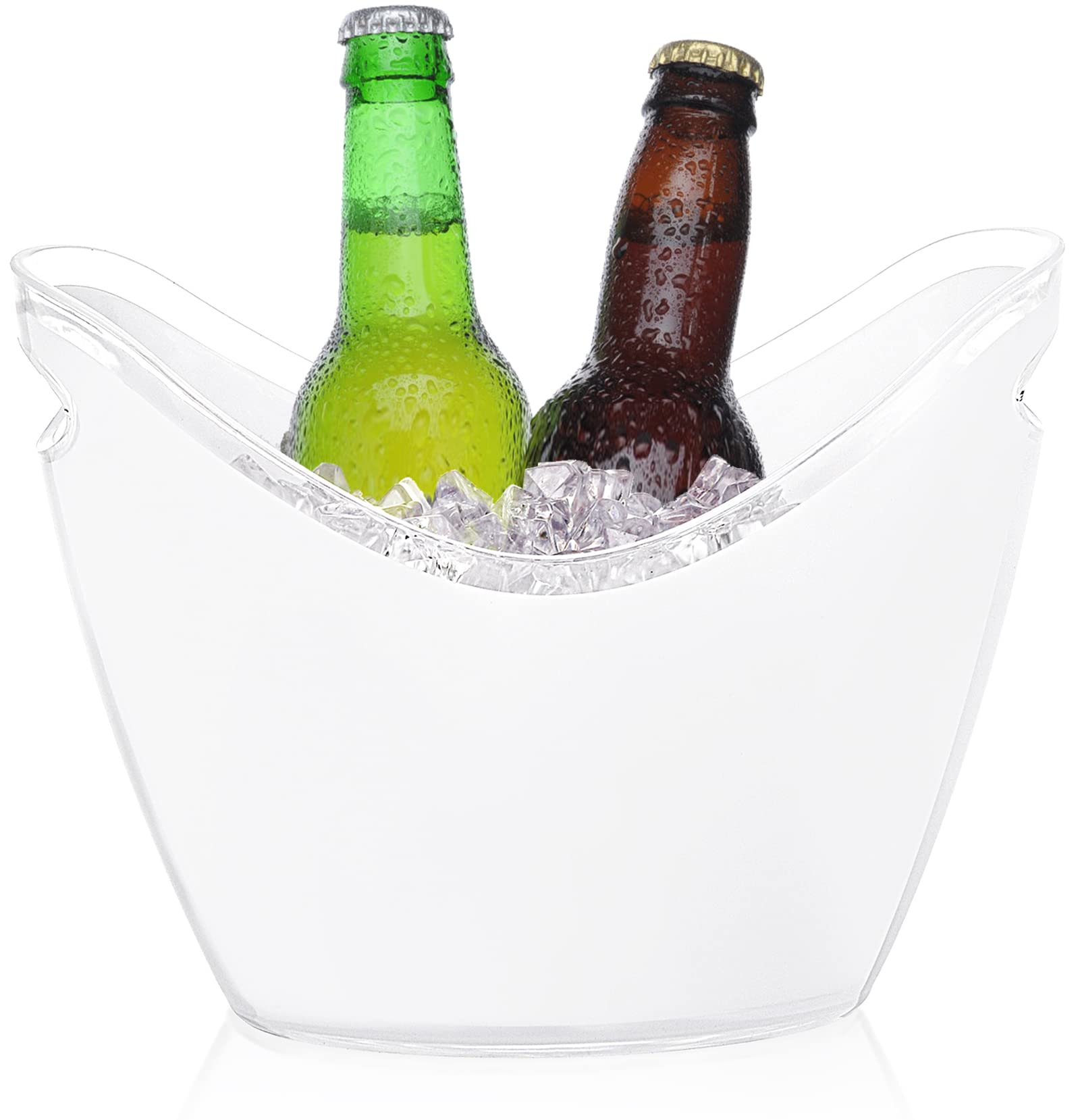 Yesland 3.5L Ice Buckets White Acrylic Drink Bucket Beverage Tub Wine Champagne Bucket - Storage Tub for Wine, Champagne or Beer Bottles Parties and Home Bar