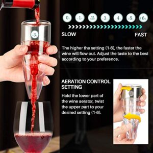 Secura Wine Aerator, Wine Decanter Wine Airarator Pourer Spout 6 Speeds of Aeration Deluxe with Stander