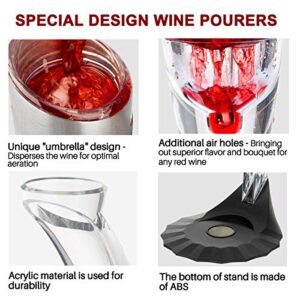 Secura Wine Aerator, Wine Decanter Wine Airarator Pourer Spout 6 Speeds of Aeration Deluxe with Stander