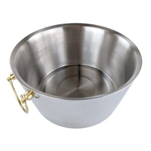 Insulated Metal Ice Bucket for Parties & Gifts- Double-Walled Hammered Stainless Steel Anchored Beverage Tub/Ice Bucket for Parties, Weddings, with Double-Hinged Gold Handles
