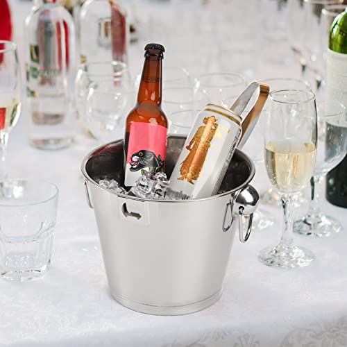 Coloch 2 Pack 5 Quart Stainless Steel Ice Bucket with Bottle Opener and Handles, Metal Beverage Tub Wine Beer Chiller for Drinks Cooler, Picnic, Party, Bar, Home, Restaurant, Indoor&Outdoor Use