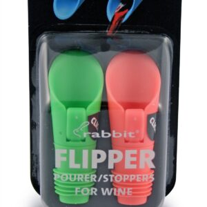 Rabbit Flipper Wine Pourer Bottle Stoppers, Set of 2, Colors may vary