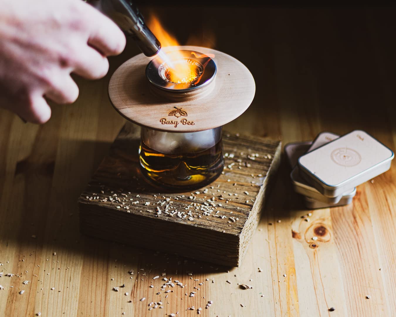 Cocktail Smoker Kit with Torch - Bourbon Smoker Kit - Whiskey Smoker Kit with Torch - Wood Chips - Smoked Old Fashioned Drink Smoker Kit - Bourbon Whiskey for Men and Dads