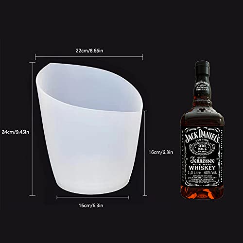 LED Ice Bucket, FIPASEN Upgraded 5L Large Capacity Lighted Ice Bucket with Automatic 7 Colors Changing for Party/Home/Bar/ KTV Club, Waterproof Wine Ice Bucket Beer Drink Containers (Battery-Powered)