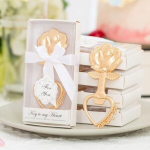 24PCS Rose Flower Shape Love Forever Design Bottle Openers for Wedding Favors Bridal Shower Favors,Decorations,Souvenirs and Gifts for Guests (24, rose flower)