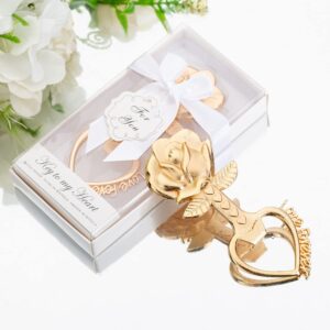 24PCS Rose Flower Shape Love Forever Design Bottle Openers for Wedding Favors Bridal Shower Favors,Decorations,Souvenirs and Gifts for Guests (24, rose flower)