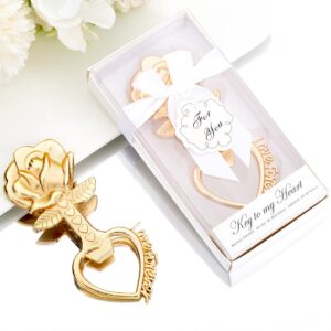 24PCS Rose Flower Shape Love Forever Design Bottle Openers for Wedding Favors Bridal Shower Favors,Decorations,Souvenirs and Gifts for Guests (24, rose flower)