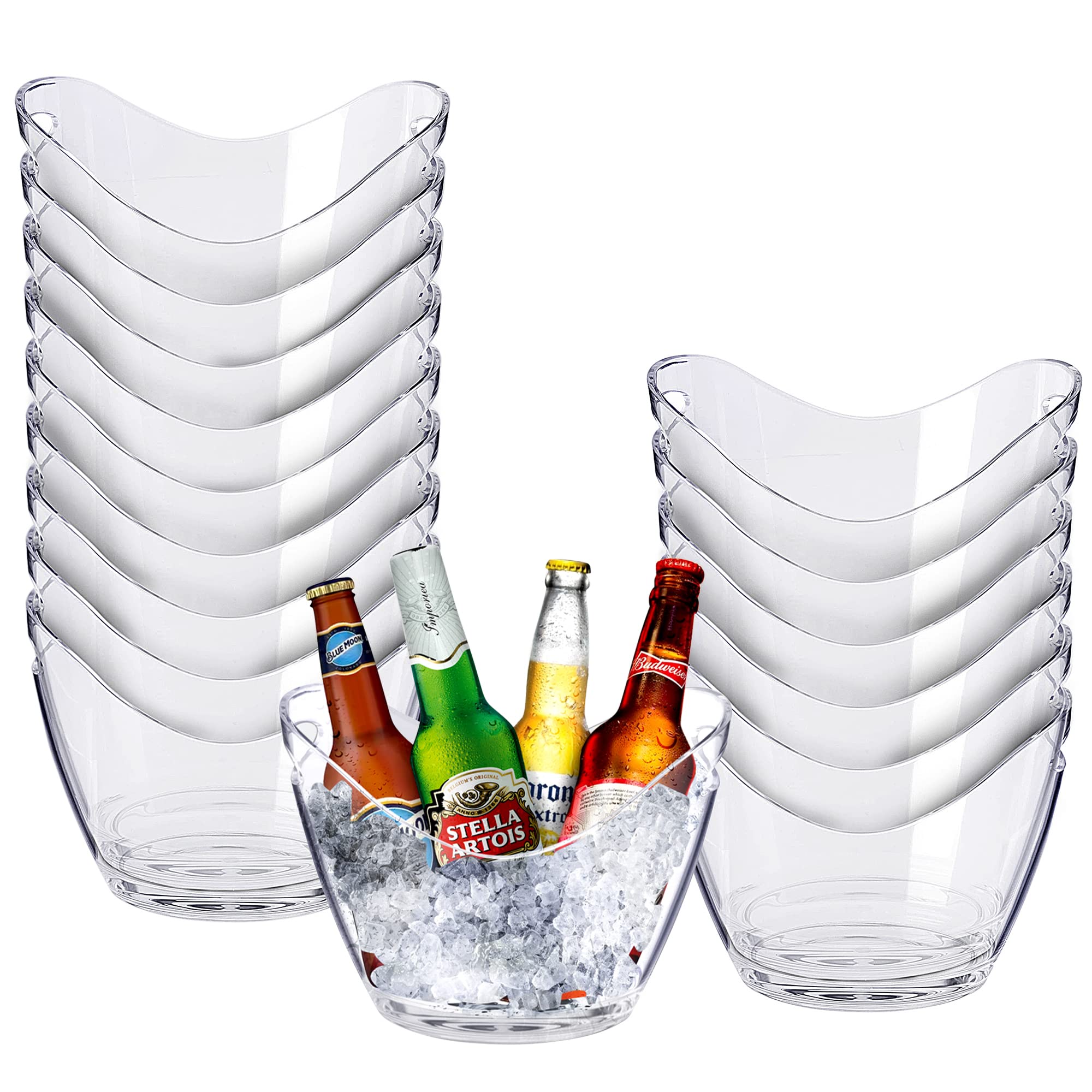 Ice Bucket - Ice Buckets for Parties - Champagne Bucket - Clear Acrylic Beer Bucket 3.5 Liter - Ice Bucket for Beer, Wine and Champagne - 16pk Bulk