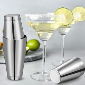 Lallisa 10 Pieces Cocktail Shakers Professional Bar Shaker Boston Shaker Set Stainless Steel Martini Shaker Drink Mixer Basic Tools Weighted Shake Metal Can for Bartenders, 18 Oz, 28 oz