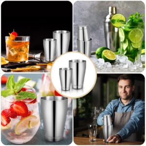 Lallisa 10 Pieces Cocktail Shakers Professional Bar Shaker Boston Shaker Set Stainless Steel Martini Shaker Drink Mixer Basic Tools Weighted Shake Metal Can for Bartenders, 18 Oz, 28 oz