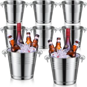 8 packs stainless steel ice bucket 5.3 quart/ 5 liter wine bucket with handle large insulated champagne buckets beer bucket for cocktail bar wine parties chilling wine champagne home