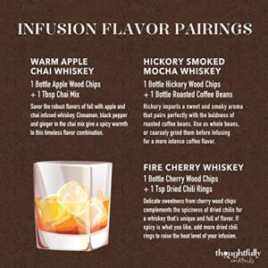 Thoughtfully Cocktails, Whiskey Infusion Case Gift Set, Includes Whiskey Decanter, Jigger, Bar Spoon, Flavored Wood Chips, and More, Whiskey Infusion Kit in a Gift Briefcase (Contains NO Alcohol)