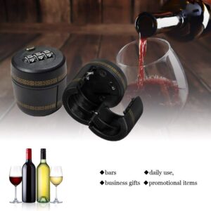 Comidox 2Pcs Wine Bottle Lock Combination Password Code Lock Wine Cap Digital Lock For Wine & Liquor Bottle Wine Whiskey Bottle Vacuum Picks Stopper Conservation