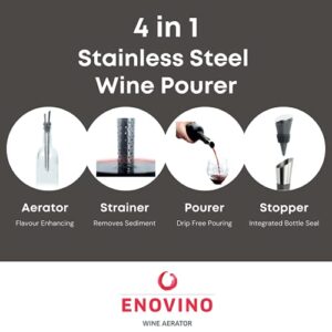 ENOVINO Aerating Wine Pourer, Strainer and Stopper