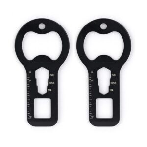 kitchendao 4 in 1 keychain beer bottle opener, anti-rust titanium coating, durable stainless steel gift for father, husband, black 2 pack